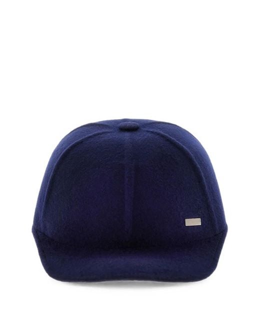 Herno Blue Wool Baseball Cap for men