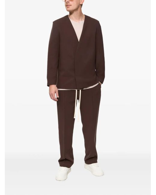 Hamza Brown 247 Drawstring-Panelled Track Pants for men
