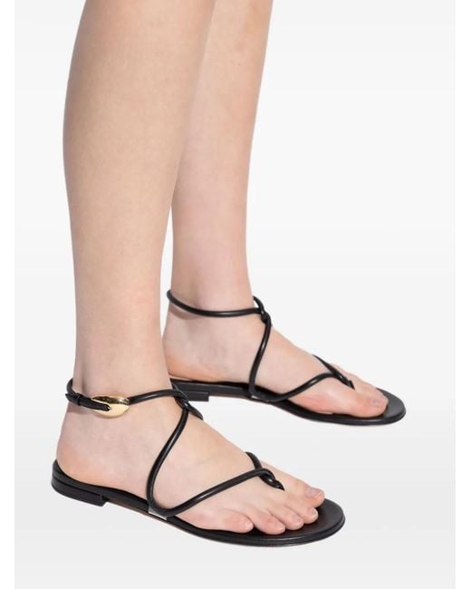 Gianvito Rossi Black Strap-Details Flat Sandals