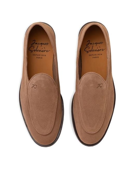 Solovière Brown Chris Suede Loafers for men