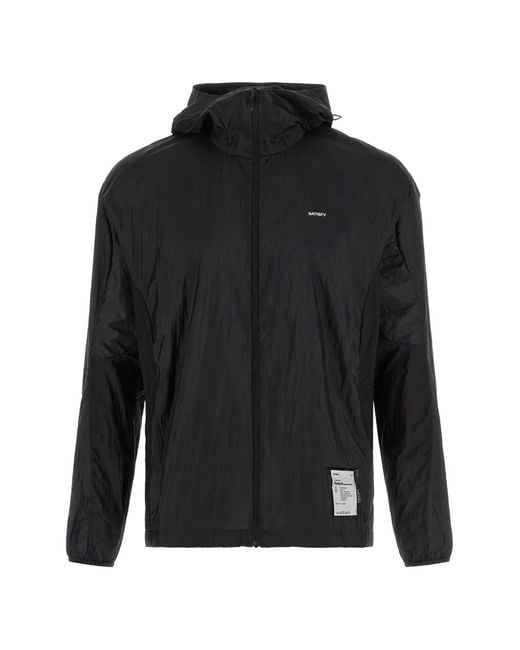 Satisfy Black Pertex Diamond Fuse Windbreaker Jacket for men