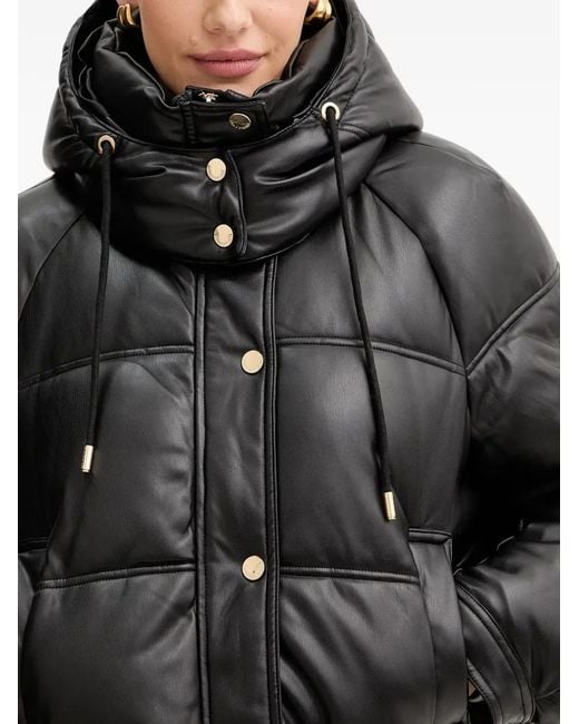 Fracomina Black Hooded Puffer Jacket