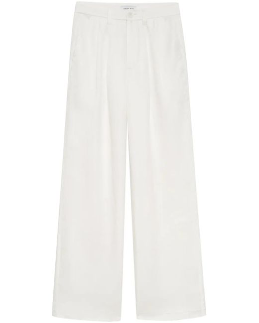 Anine Bing White Carrie Wide-Leg Trousers