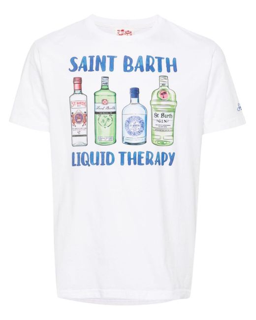 Mc2 Saint Barth White Liquid Therapy Cotton T-shirt for men