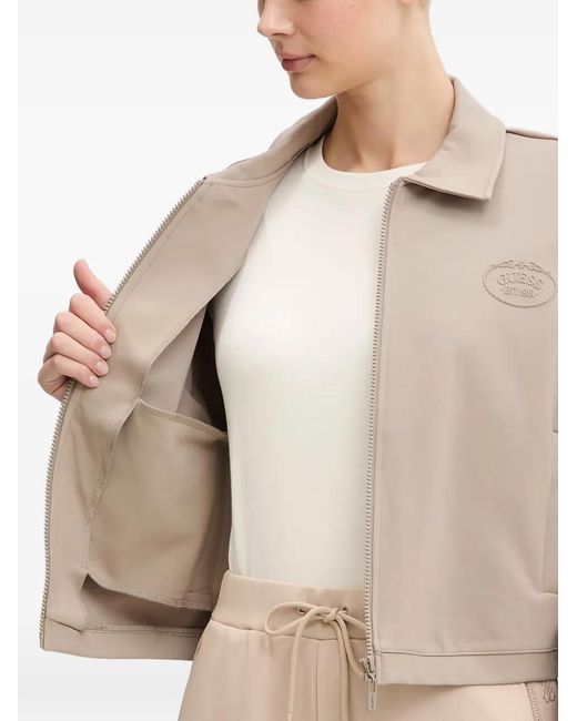 Guess Natural Zip-Up Cropped Jacket