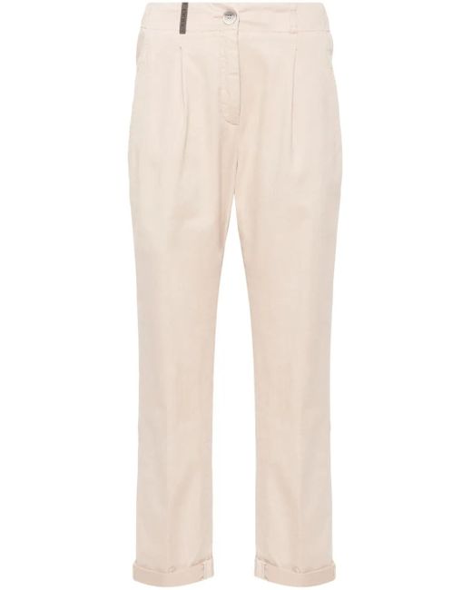 Peserico Natural Cropped Tapered Trousers