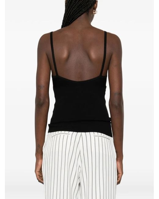 P.A.R.O.S.H. Black V-Neck Top