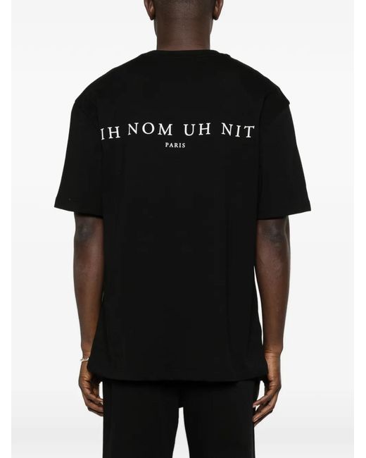 Ih Nom Uh Nit Black Paisley Mask Front T-Shirt for men