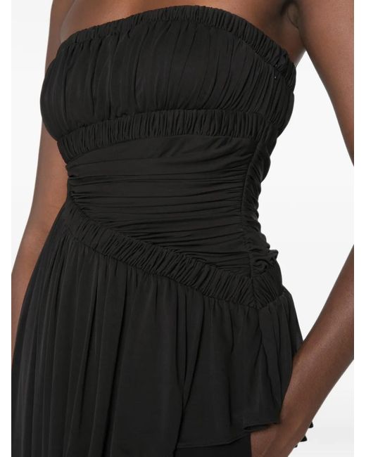 Christopher Esber Black Ruched Asymmetric Top