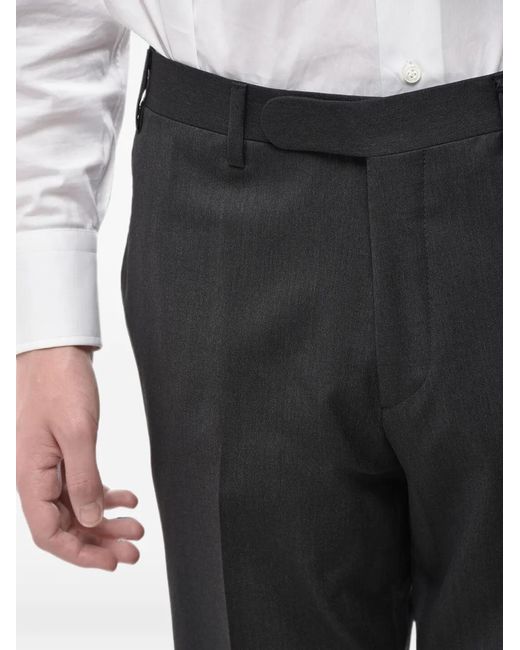 Corneliani Black Fresco Wool-Blend Trousers for men