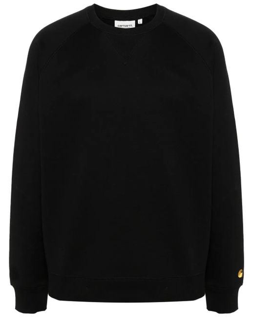 Carhartt Black Logo Embroidered Crewneck Sweatshirt for men