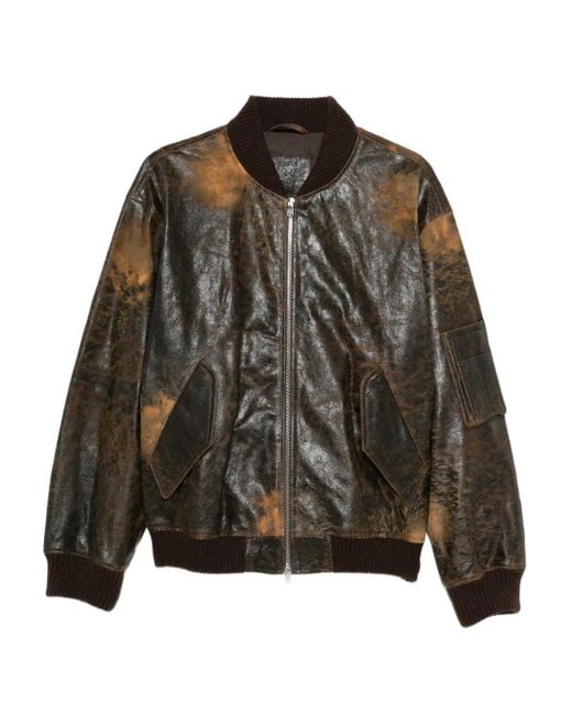 Veste En Cuir À Effet Usé Valstar en coloris Brown