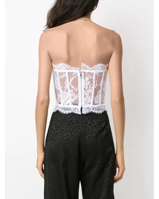 Dolce & Gabbana Multicolor Strapless Lace Top