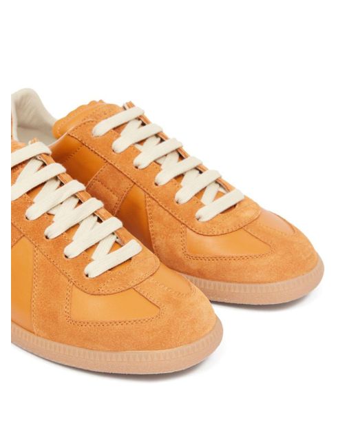 Maison Margiela Orange Replica Low-top Leather Sneakers