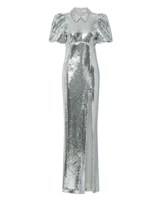 Robe Longue Olympia À Manches Courtes Rebecca Vallance en coloris White