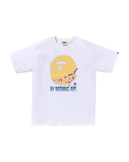 Camiseta Sakura Face A Bathing Ape de hombre de color White