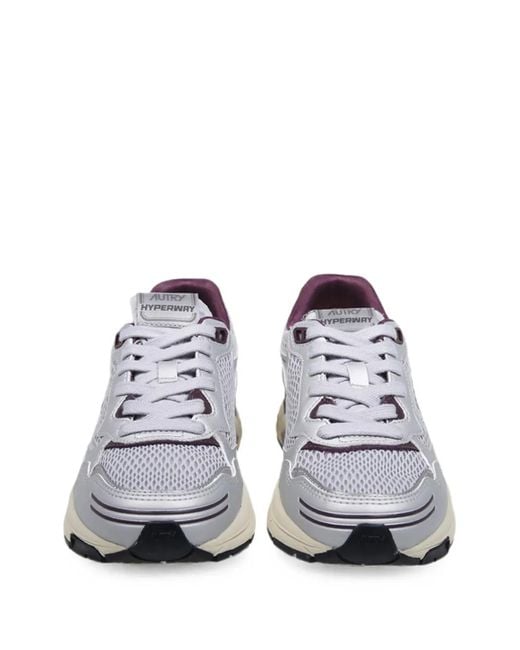 Autry White Hyperway Mesh-Panel Sneakers