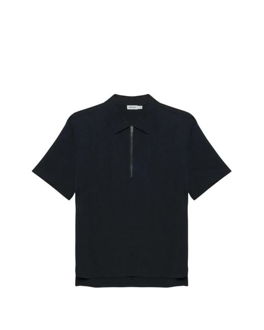 Jonathan Simkhai Blue Ethan Zip-Up Polo Shirt for men