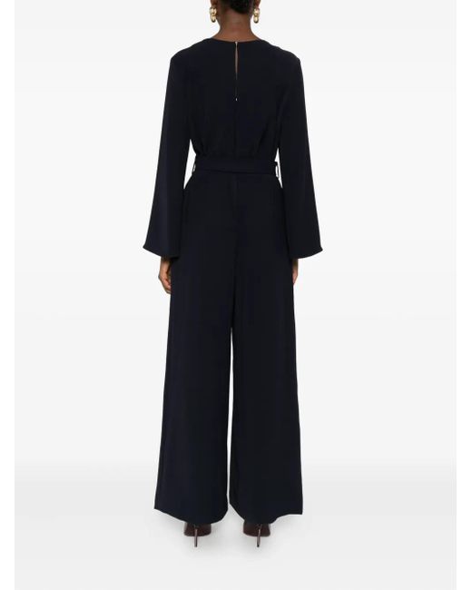 P.A.R.O.S.H. Blue Belted Bell-Sleeve Jumpsuit