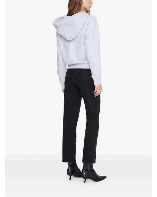 Anine Bing White Casper Zip-Up Hoodie