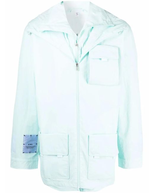 McQ Alexander McQueen Blue Multi-Pocket Hooded Jacket for men