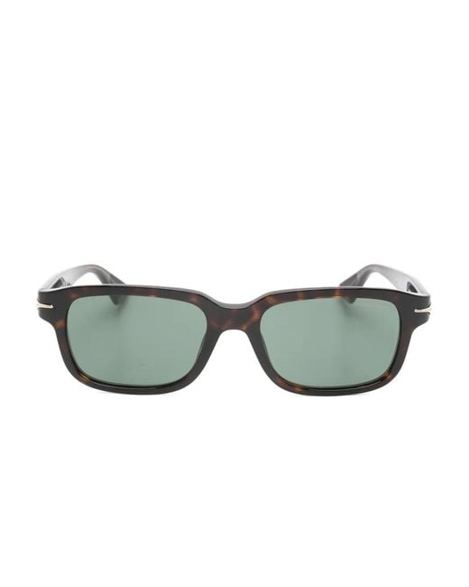 Montblanc Green Rectangle-Frame Sunglasses