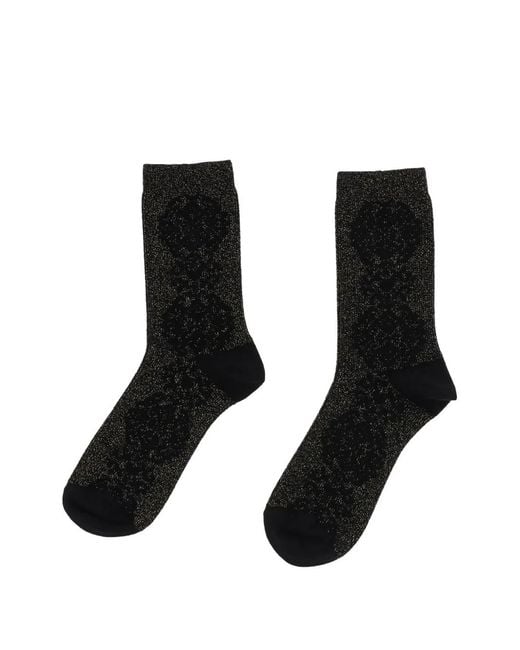 ANT45 Black Lola Metallic-Effect Socks