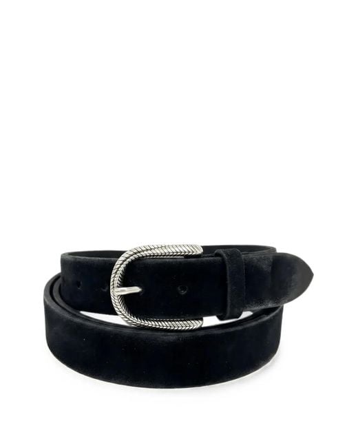 Orciani Black Hunting Suede Belt for men