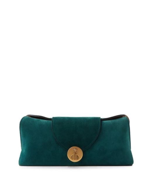 Vivian Suede Clutch di Versace in Green
