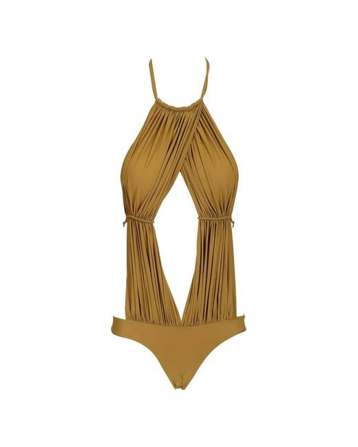 Amazuìn Metallic Crossover Cut-Out Bodysuit