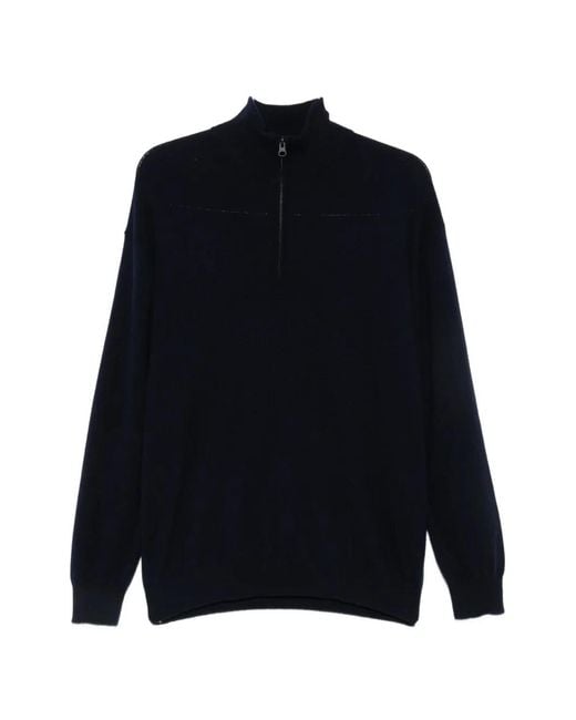 Lisa Yang Blue Augustus Quarter-Zip Sweater for men