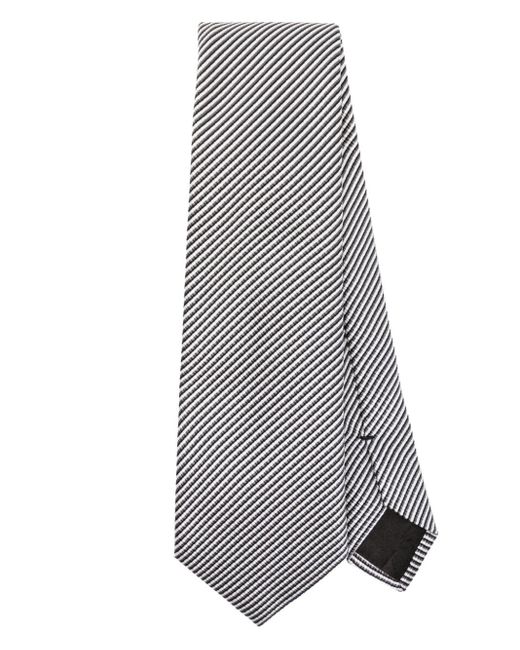 Giorgio Armani Gestreifte Krawatte aus Satin in Black für Herren