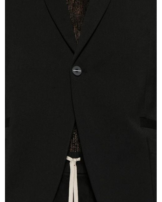 Thom Krom Black Long-Sleeved Single-Breasted Blazer for men