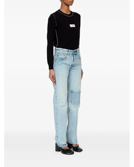 MM6 by Maison Margiela Blue Jean À Coupe Droite