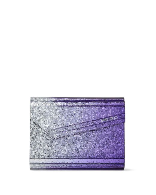 Jimmy Choo Purple Candy Glitter Clutch Bag