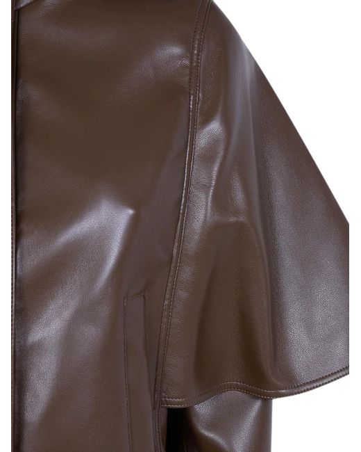 Twinset Brown Cape-Style Button-Up Jacket