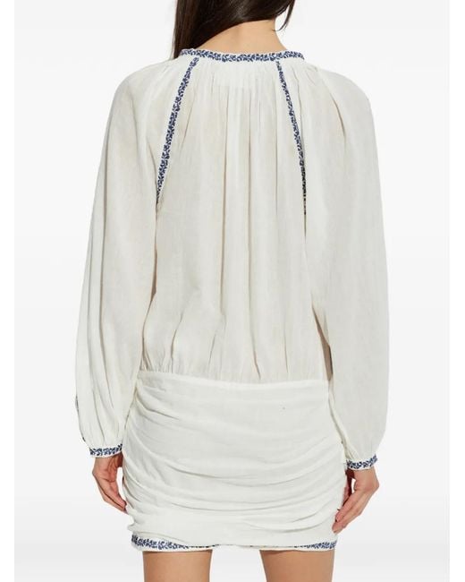 Isabel Marant White Ludy Ecru Cotton Dresses