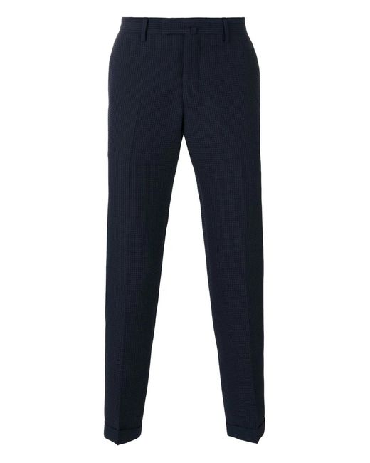 Briglia 1949 Blue Checked Trousers for men