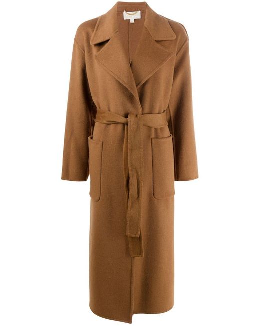 MICHAEL Michael Kors Brown Belted Wool-blend Felt Coat