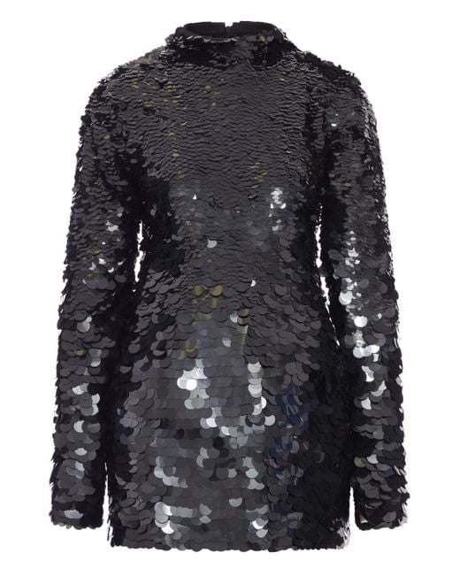 Sportmax スパンコールトリム ミニドレス Black