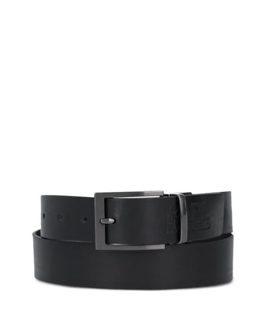 Karl Lagerfeld Black Buckled Belt for men