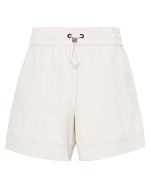 Shorts con detalle Monili Brunello Cucinelli de color White