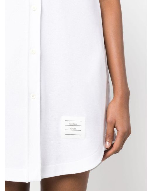 Thom Browne White Sequin-detail Cotton Shirt Dress