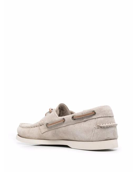 Sebago White Flat Shoes Brown for men