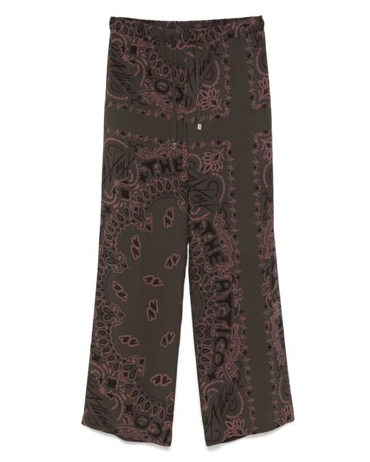 The Attico Gray Paisley-Print Trousers