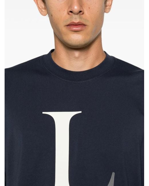 Vetements Blue Logo-Print T-Shirt for men