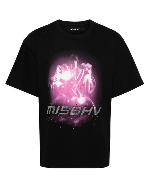 Camiseta con estampado gráfico M I S B H V de hombre de color Black