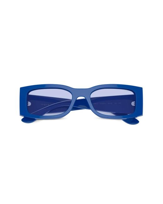 Vogue Eyewear Blue Logo-Print Rectangle-Frame Sunglasses