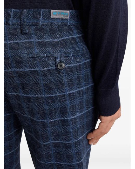 Etro Blue Inspect Standard Trousers for men