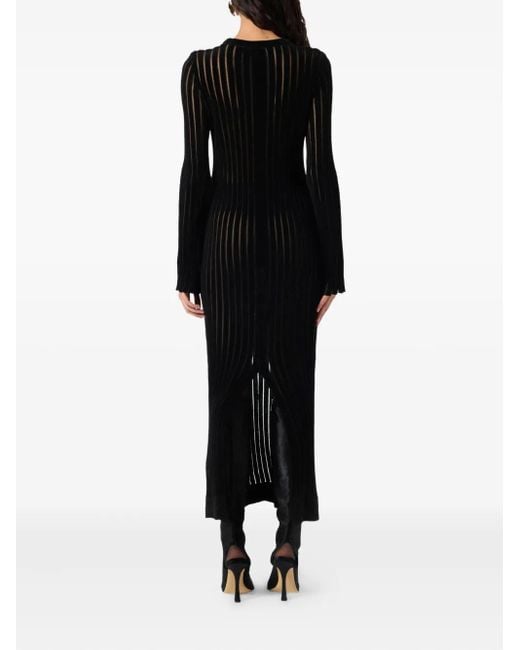 Blumarine Black Midikleid aus geripptem Strick